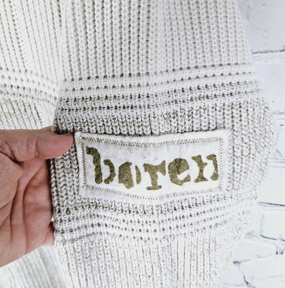 BOREN | full zip high neck long sleeve heavyweight knit sweater - Picture 2 of 5